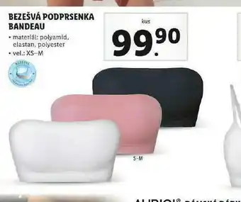 Lidl Bezešvá podprsenka bandeau nabídka