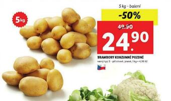 Lidl Brambory konzumní pozdní nabídka