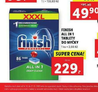 Lidl Finish all in 1 tablety do myčky nabídka
