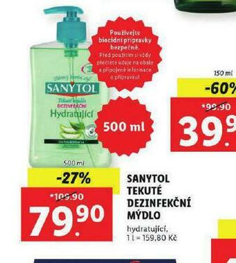 Lidl Sanytol tekuté dezinfekční mýdlo nabídka