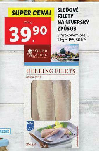 Lidl Sleďové filety na severský způsob nabídka