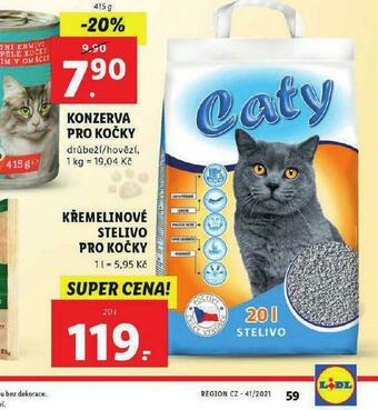 Lidl Caty křemelinové stelivo pro kočky nabídka