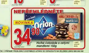 Lidl Hořká čokoláda s celými mandlemi nabídka