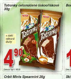 Lidl Tatranky celomáčené lískooříškové nabídka