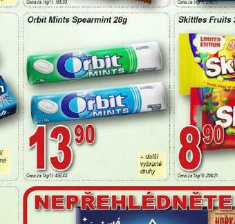 Lidl Orbit mints spearmint nabídka