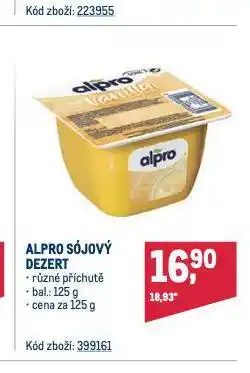 Makro Alpro sójový dezert nabídka