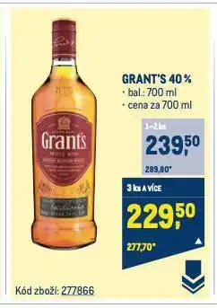 Makro Grant's triple wood whisky nabídka