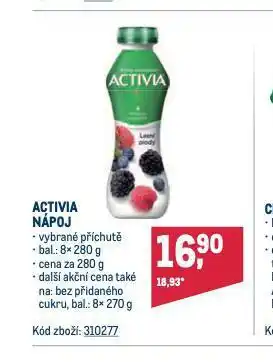 Makro Activia nápoj nabídka