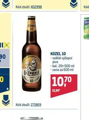 Makro Pivo velkopopovický kozel nabídka