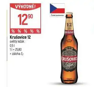 Pivo krušovice 12 královský ležák