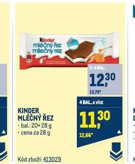 Makro Kinder mléčný řez nabídka