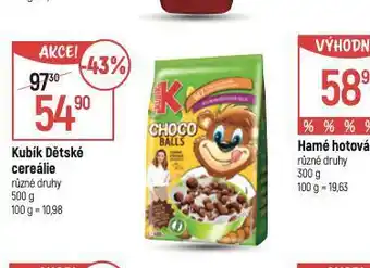 Globus Kubík dětské cereálie nabídka