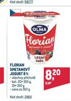 Makro Florian smetanový jogurt nabídka
