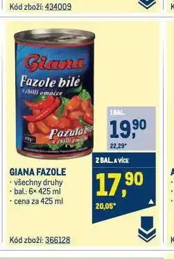 Makro Giana fazole nabídka