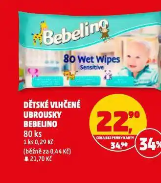 Penny Market Bebelino dětské vlhčené ubrousky nabídka