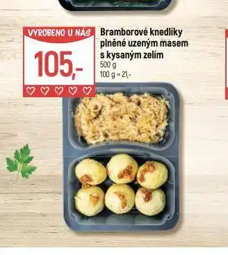 Globus Bramborové knedlíky plněné uzeným masem s kysaným zelím nabídka