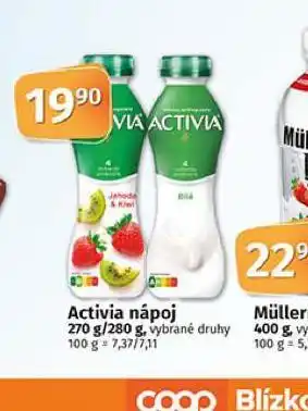 Coop Activia nápoj nabídka