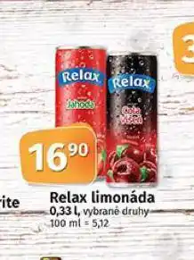 Coop Relax limonáda nabídka