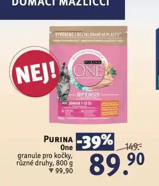 Rossmann Purina one granule pro kočky nabídka