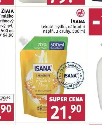 Rossmann Isana tekuté mýdlo náhradní náplň nabídka