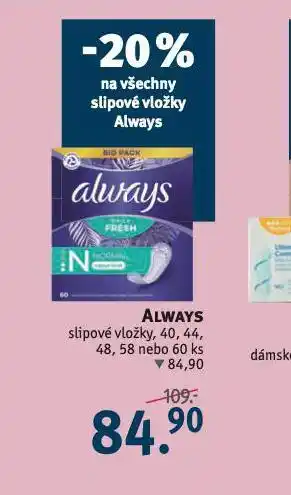 Rossmann Always slipové vložky nabídka