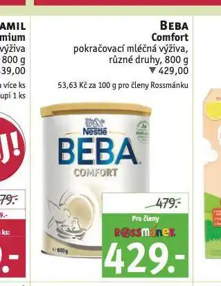 Rossmann Beba comfort pokračovací kojenecká výživa nabídka