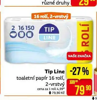 Teta Tip line toaletní papír nabídka