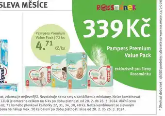 Rossmann Pampers dětské plenky nabídka