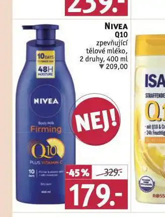 Rossmann Nivea q10 zpevňující tělové mléko nabídka