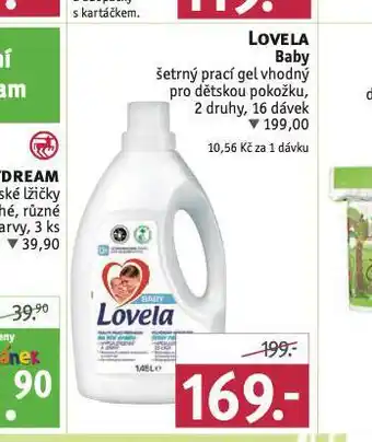 Rossmann Lovela baby šetrný prací gel nabídka