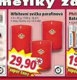 Norma Hřbitovní svíčka parafínová nabídka