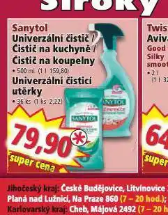 Norma Sanytol univerzální čistící utěrky nabídka
