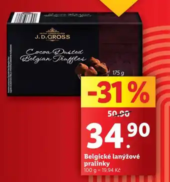 Belgické lanýžové pralinky