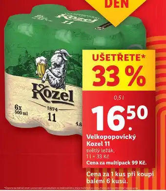 Lidl Pivo velkopopovický kozel 11 nabídka