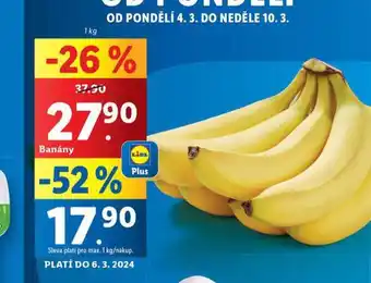 Lidl Banány nabídka