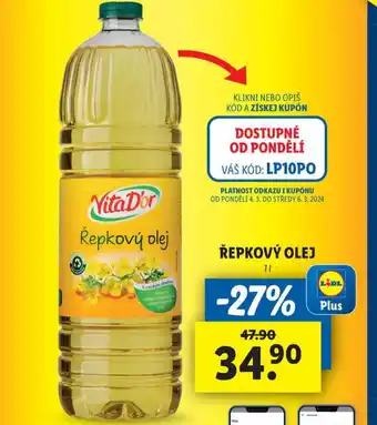 Lidl Řepkový olej nabídka