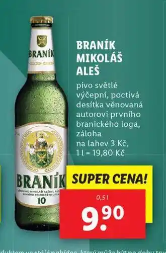 Lidl Pivo braník mikoláš aleš nabídka