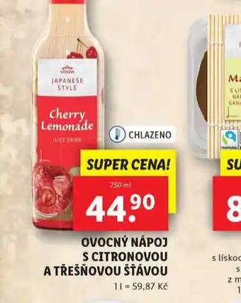 Lidl Ovocný nápoj s citronovou a třešňovou šťávou nabídka
