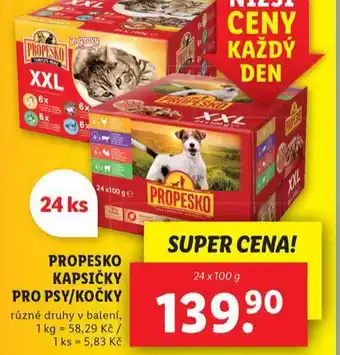 Lidl Propesko kapsičky pro kočky nabídka