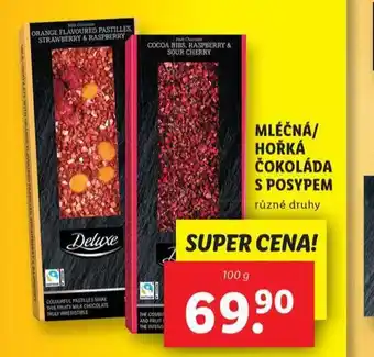 Lidl Mléčná / hořká čokoláda s posypem nabídka