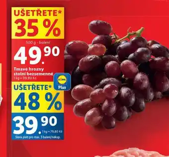 Lidl Tmavé hrozny stolní bezsemenné nabídka