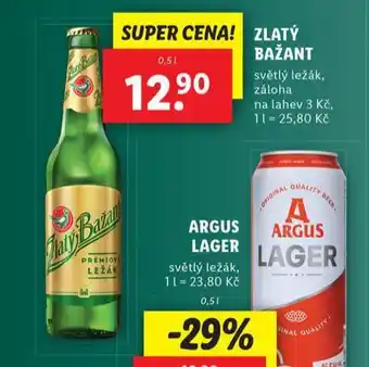 Lidl Pivo zlatý bažant nabídka