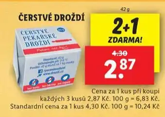 Lidl Čerstvé droždí nabídka