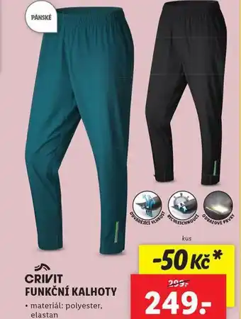 Lidl Pánské funkční kalhoty nabídka