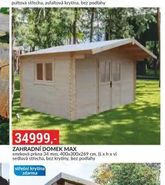 Baumax Zahradní domek max nabídka