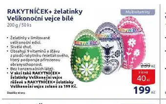 Rakytníček + želatinky velikonoční vejce bílé
