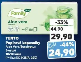 Kaufland TENTO Papírové kapesniky nabídka