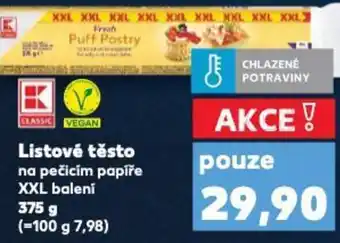 Kaufland Listové těsto na pečicím papíře XXL balení nabídka