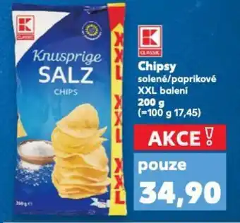 Kaufland Chipsy solené/paprikové nabídka