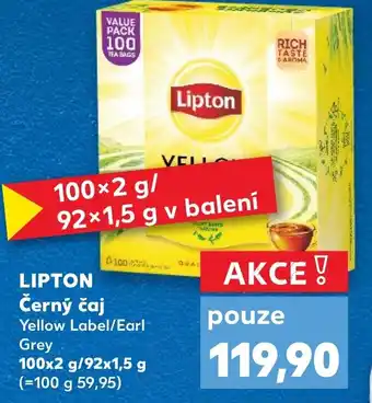 Kaufland LIPTON Černý čaj Yellow Label/Earl Grey nabídka